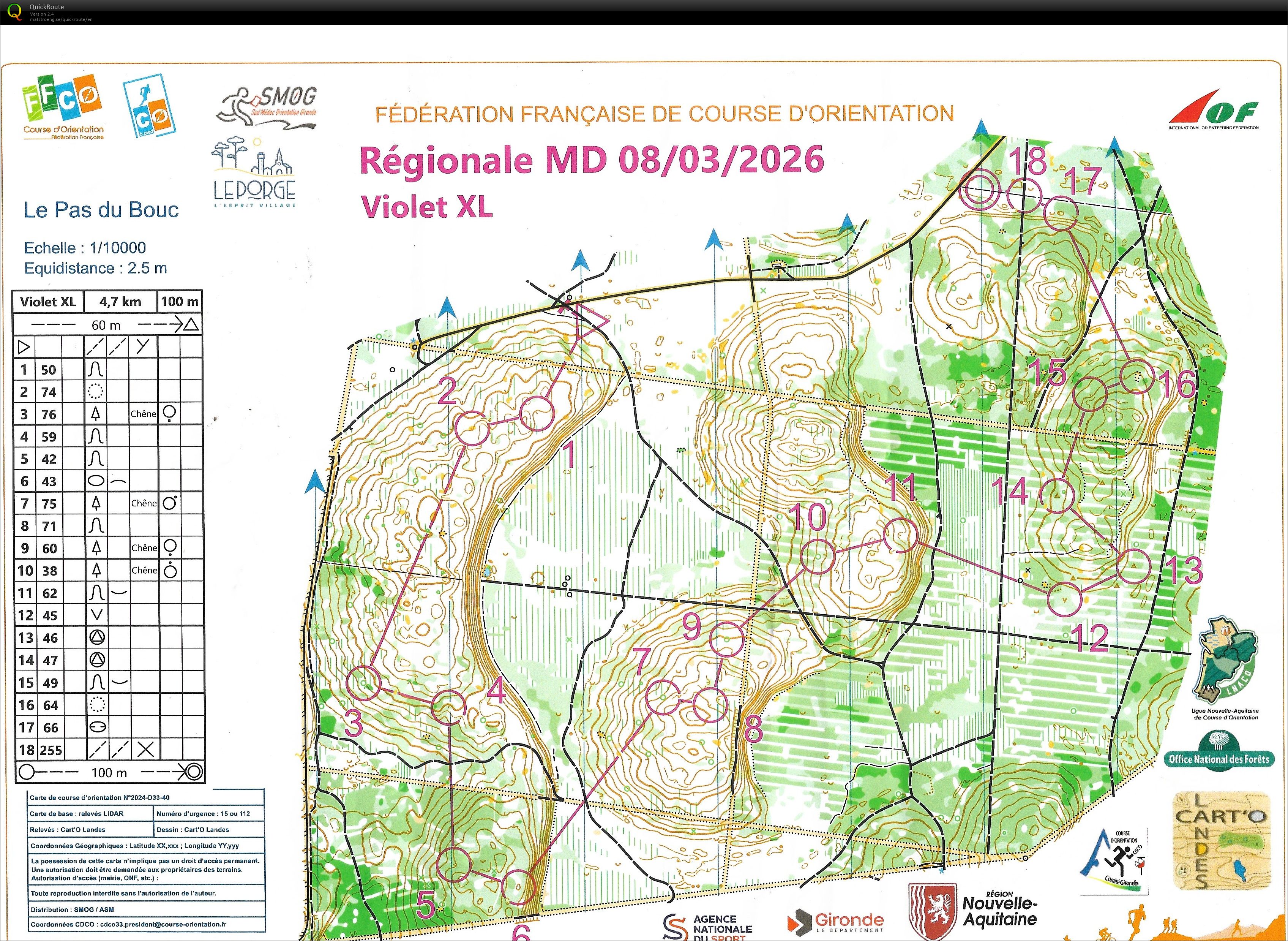 CO Régionale MD 2 Le Porge (08/03/2026)